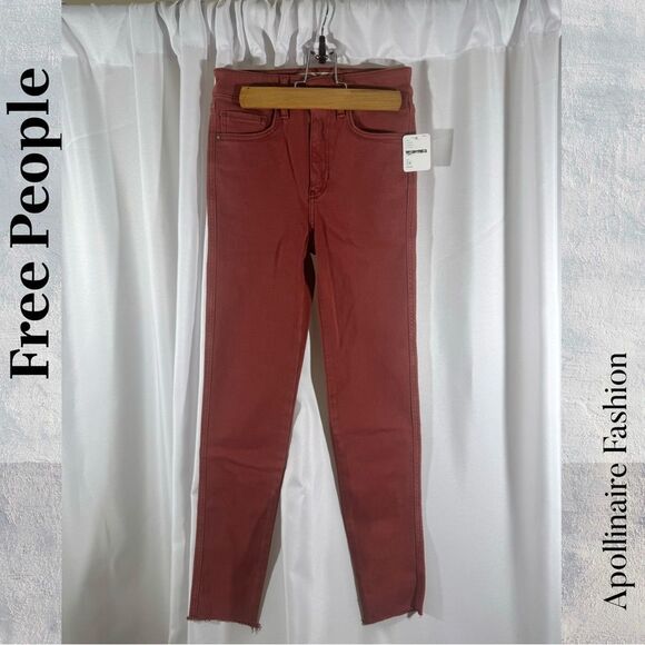 Free People Women's Terracotta Skinny Jeans Size 26 NWT - Picture 1 of 5
